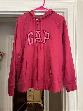 GAP Women’s Hot Pink Full-Zip Hoodie with Logo
